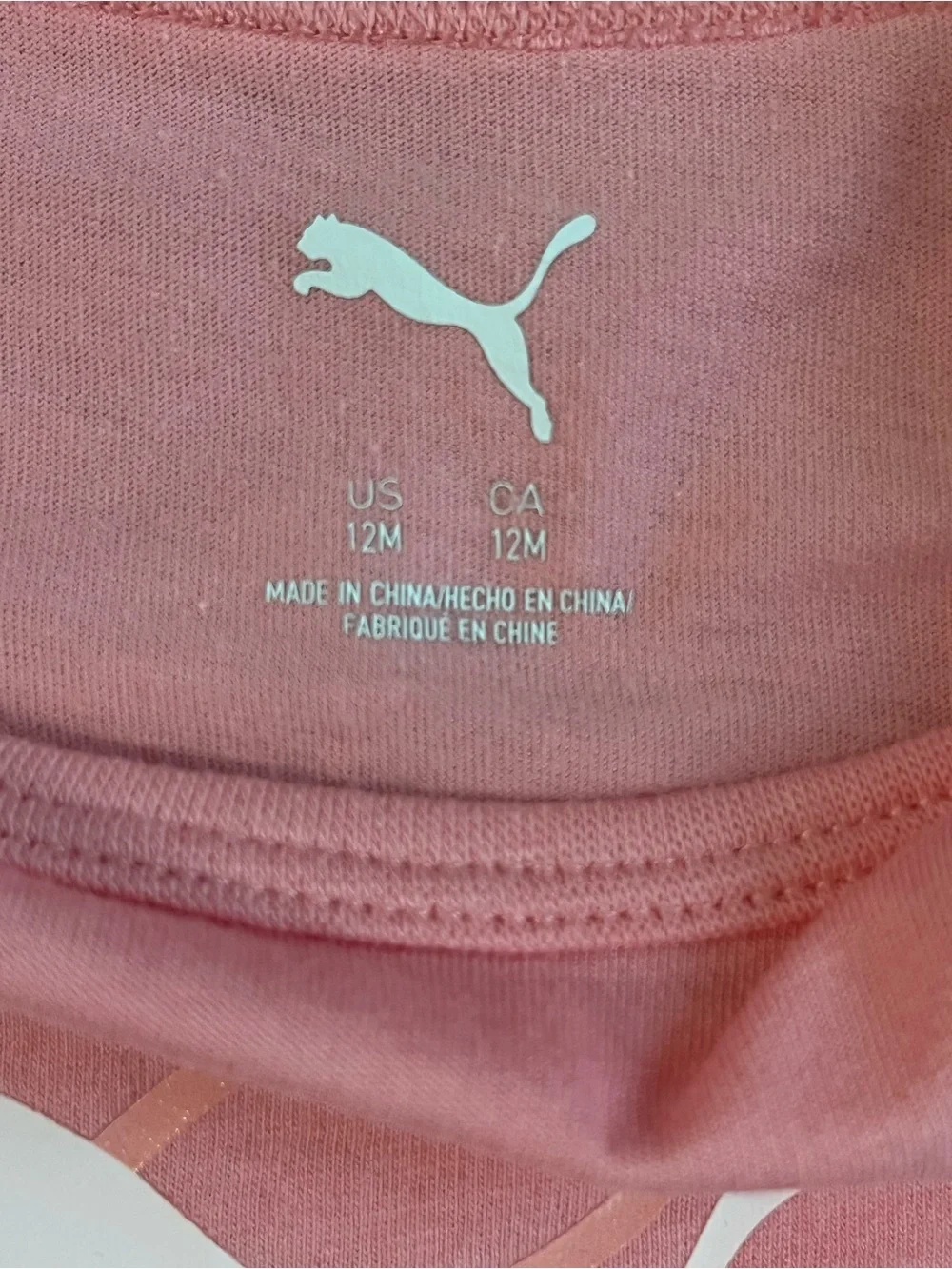 Puma Baby Girls 3-Piece Pink Bodysuit Leggings & Headband Set 12M NWT